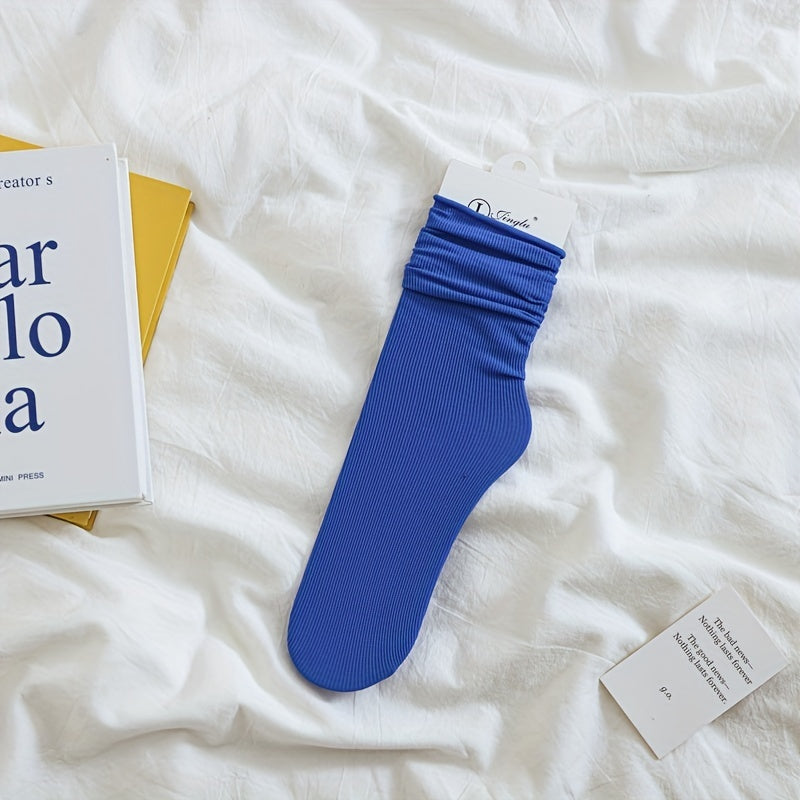 Solid Socks Comfy & Casual Women's Stockings