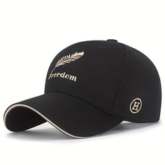 Feather Wheat Embroidery Baseball Cap Solid Cotton Dad Hat Unisex Casual Couple