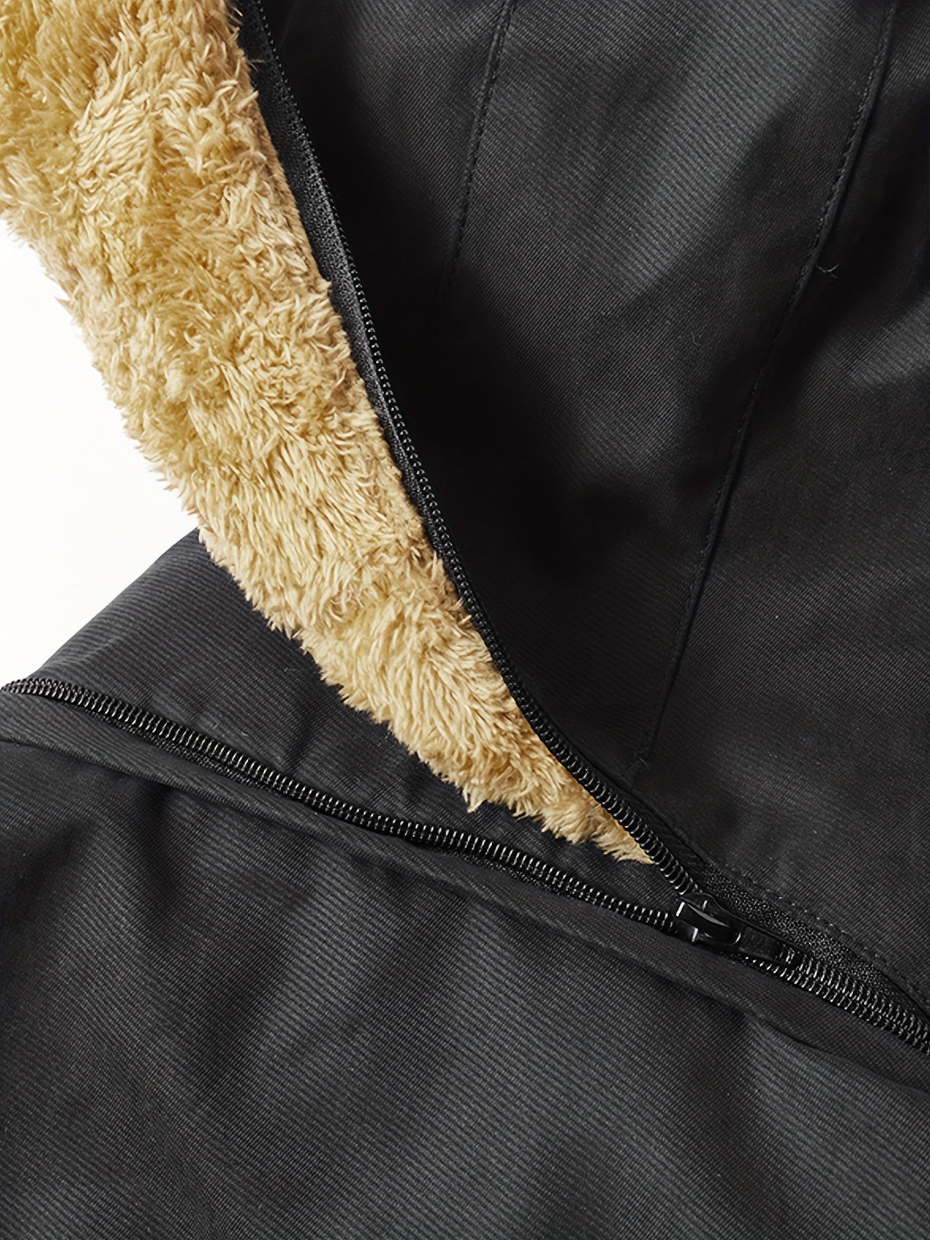 Men's Hooded Fleece Jacket Windproof Warm Retro Style