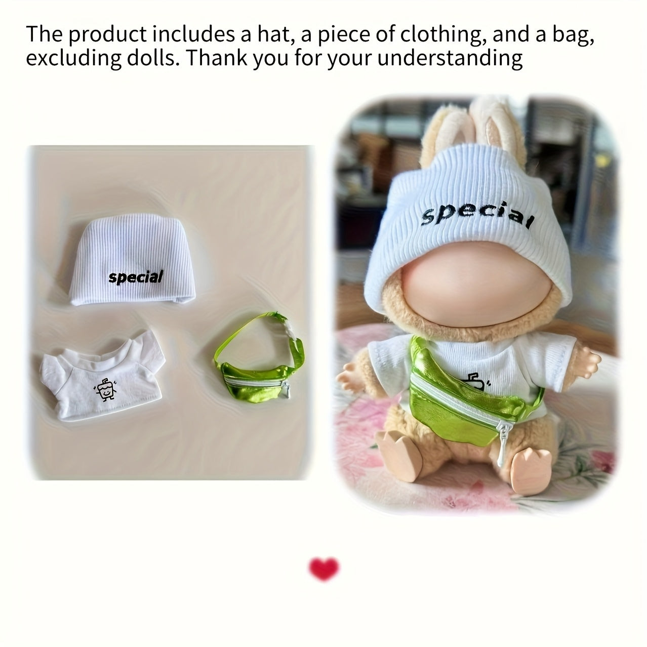 Mini Doll Clothing Set Three Piece Set for 5-6 inch Mini Dolls