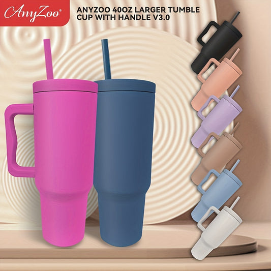 Anyzoo 40oz Ice Tyrant Cup Macaron Water Bottle With Lid & Straw