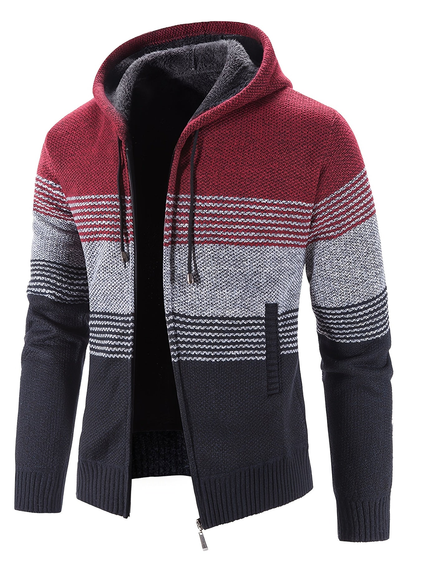 Men's Plush Hooded Sweater for Fall Winter