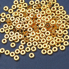 300pcs 6mm Golden & Silver Flat Round Spacer Beads Disc for DIY Jewelry Making