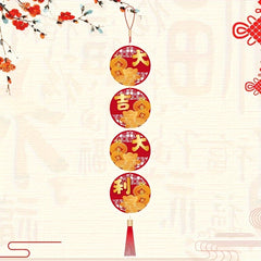 3D God Of Wealth Spring Pendant Decoration for Festive Hollow Out Year's Decor