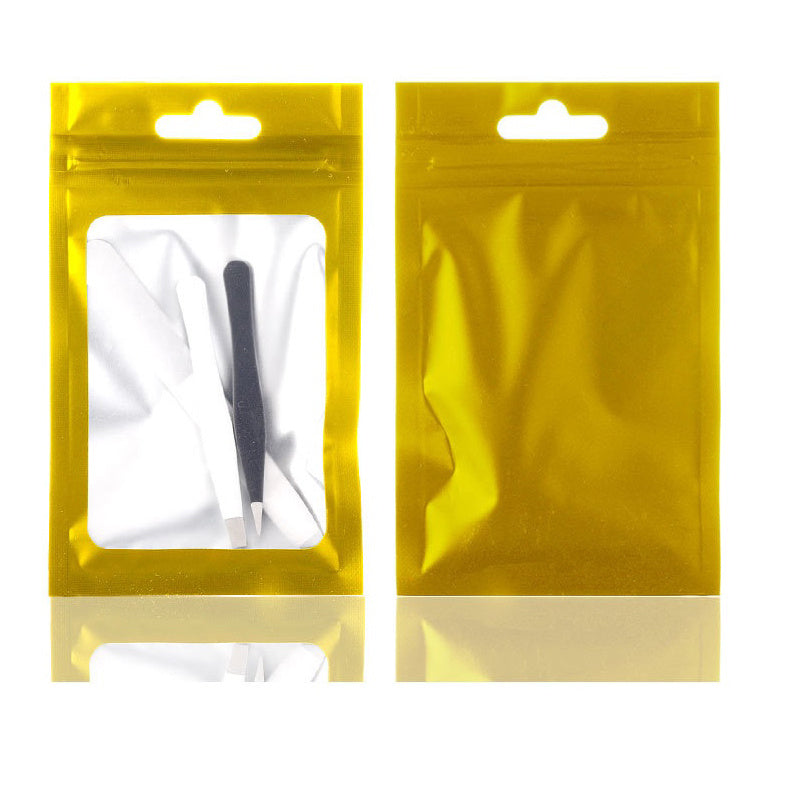 50pcs Aluminized Foil Window Bags 80x130mm Self Sealing Pouches