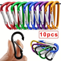 10pcs Mini Carabiner Keychain Aluminum Alloy Spring Snap Hook Clip Keychains