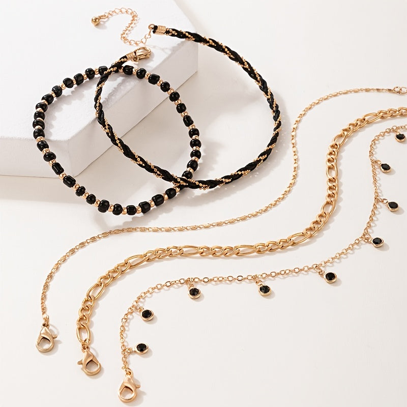 Bohemian Anklet Bracelet Set