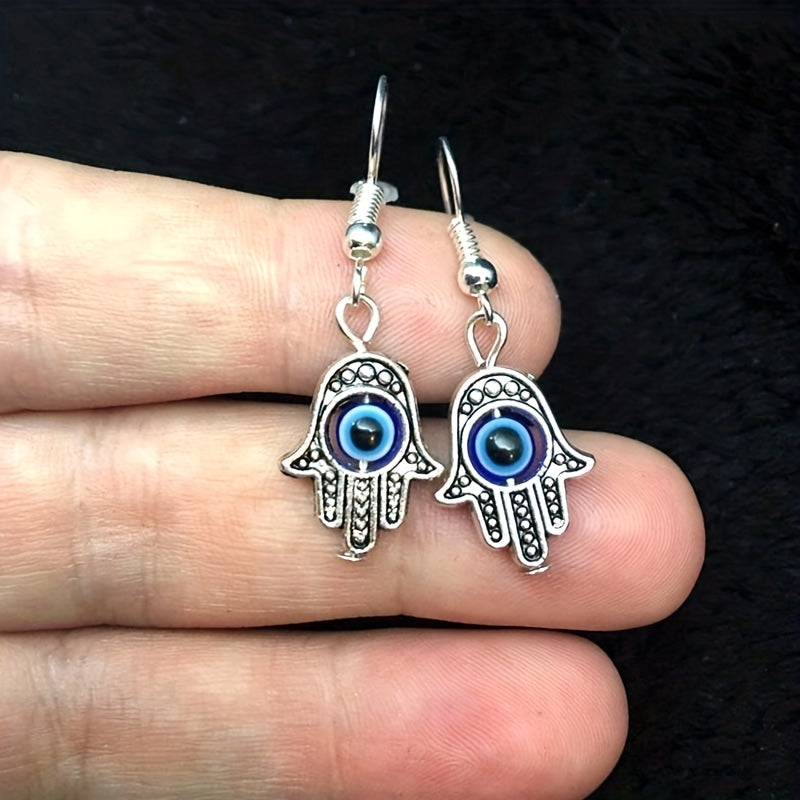 Ethnic Style Palm Eye Dangle Earrings