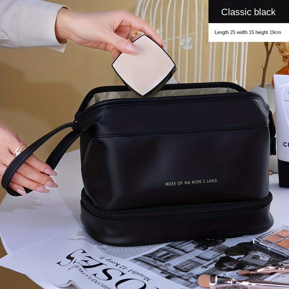 Double Layer Cosmetic Bag Portable Travel Toiletry Bag