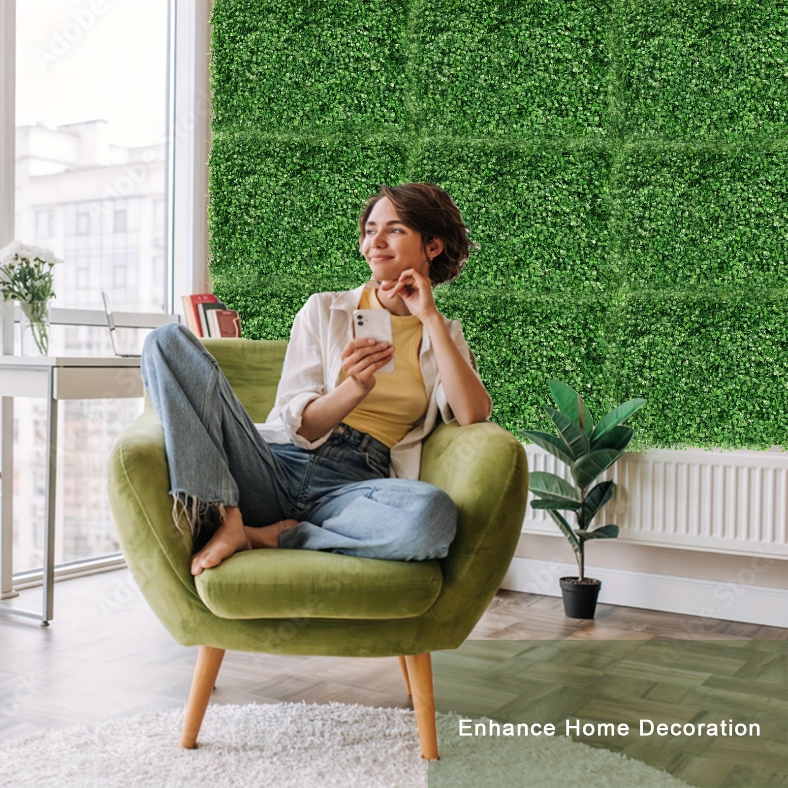 Artificial Grass Wall Panels 6pcs 25 4 X 25 4 Cm Boxwood Wall Panels