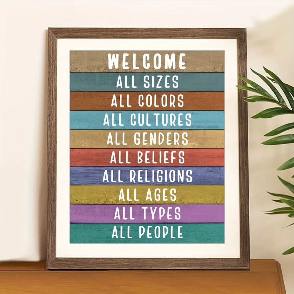 Welcome Sign Wall Decor - Classroom Rules Poster - 8X10 INCH