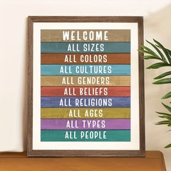 Welcome Sign Wall Decor - Classroom Rules Poster - 8X10 INCH