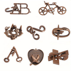 Classic Bronze Luban Locks Set - Logic Creativity Problem Solving