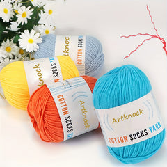 2pcs 50g Cotton Socks Yarn Hand Knitting Markers Crochet DIY Knitting Supplies
