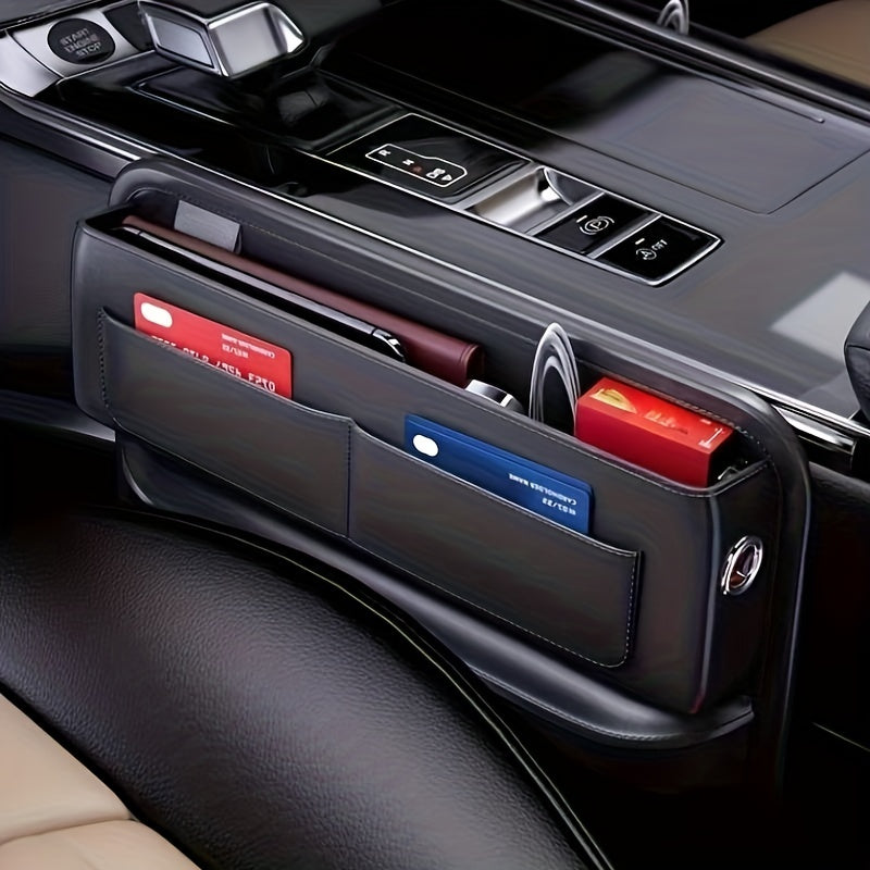 Car PU Leather Storage Box Front Seat Gap Padding