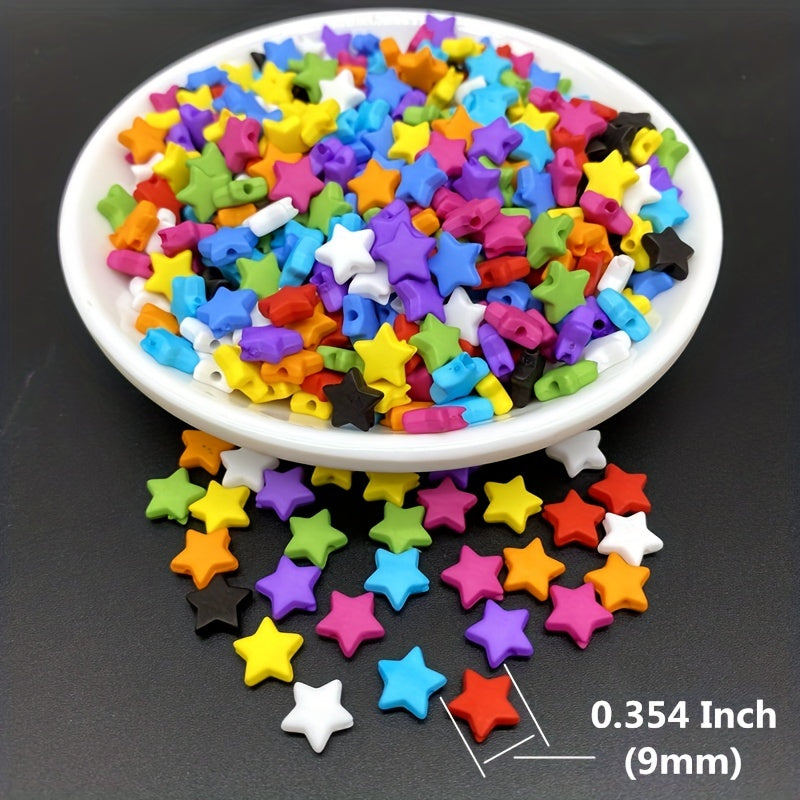 100pcs 9mm Star Shape Acrylic Spacer Beads Jewelry Making DIY