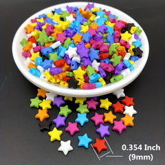 100pcs 9mm Star Shape Acrylic Spacer Beads Jewelry Making DIY