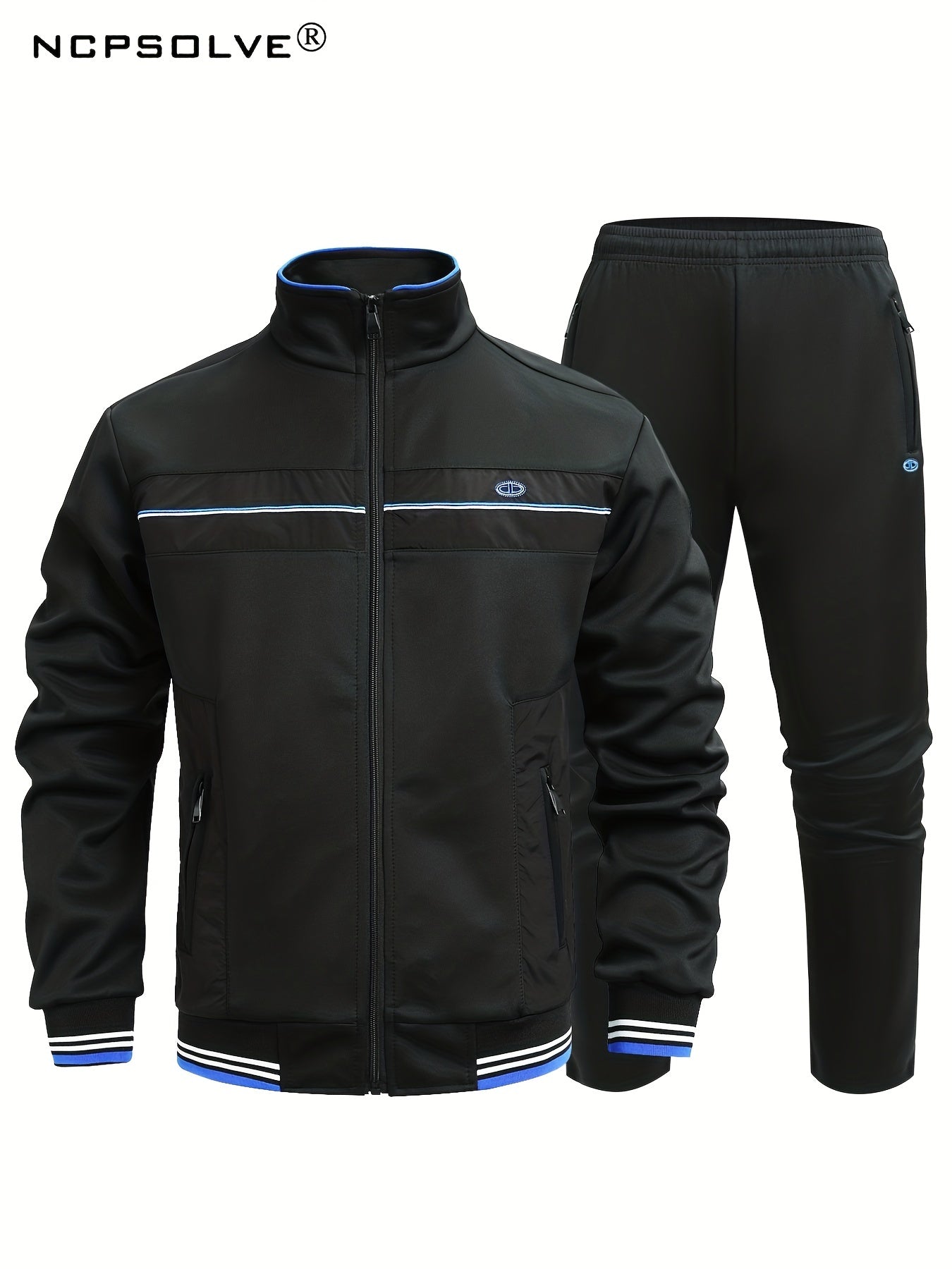 Men's Sports Suit Active Zip Up Jacket & Pants