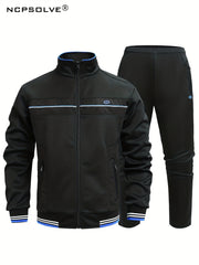 Men's Sports Suit Active Zip Up Jacket & Pants