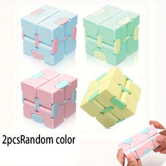 4pcs Infinite Flip Cube Puzzle Toy Stress Relief 3D Cube Pink