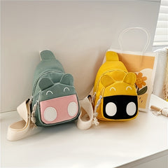 Boys Smiling Face Messenger Bag Adjustable Strap Children's Accessories