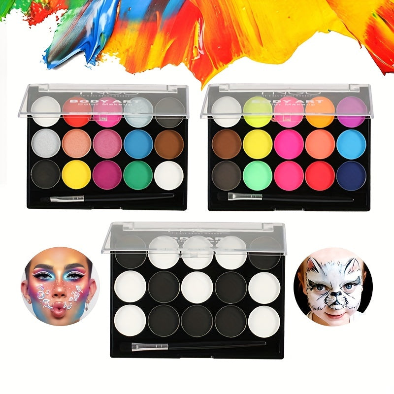 15 Colors Water Soluble Paint Kit for Halloween Cosplay Parties