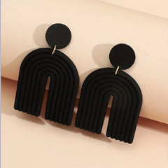 Colorful Ceramic Polymer Clay Loop Stud Earrings Sweet Lovely Candy Rainbow