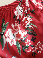 3pcs Girls Random Flower Print Shorts Soft Comfortable Breathable Kids Clothes