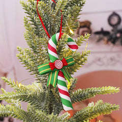 Colorful Clay Candy Cane Christmas Tree Ornament
