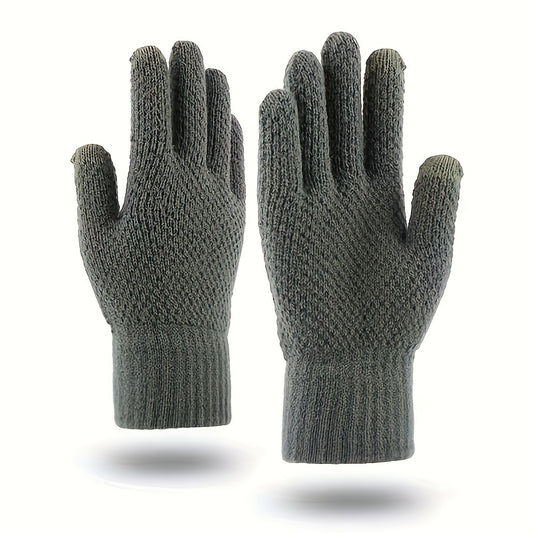 Velvet Non Slip Knitted Winter Gloves Touch Screen