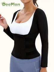Long Sleeves Sauna Sweat Top Fitness Yoga T-shirt Women's Activewear