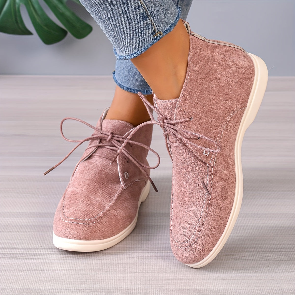 Fall Lightweight Flat Boat Shoes Wear Resistance Non Slip Suede Preppy School