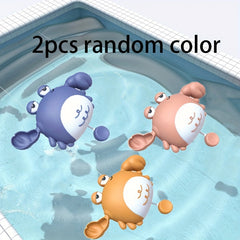 Crab Wind Up Toys for Kids Water Play - Pull Chain Plastic Bath Toys