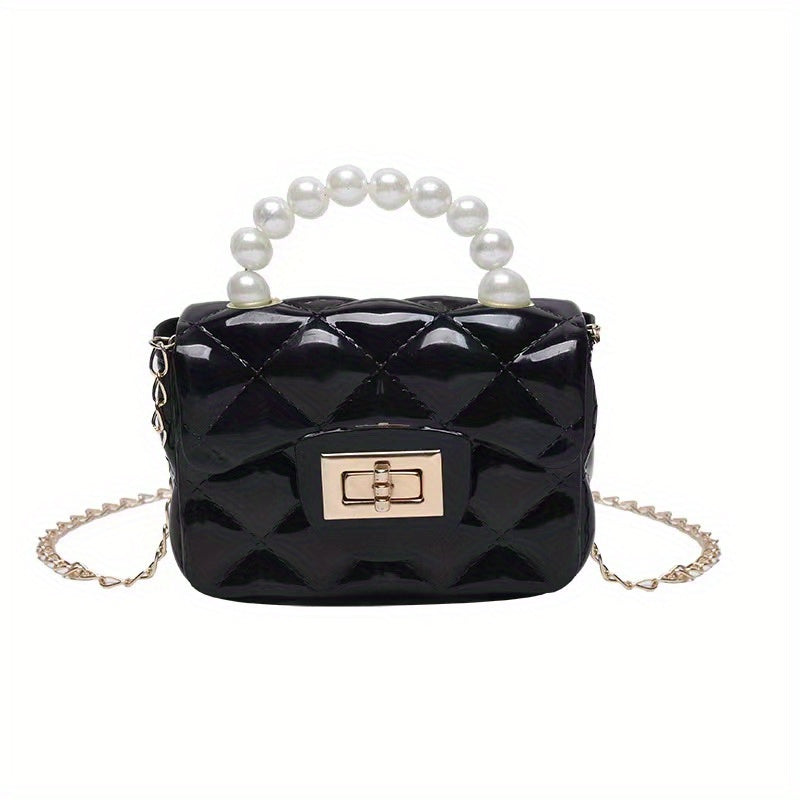 Mini Jelly Purse Girls Mini Bag Faux Pearl Handbag