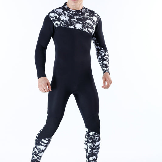 Men's Skulls Neoprene Diving Suit Warm Anti Jellyfish Cold Proof One Piece
