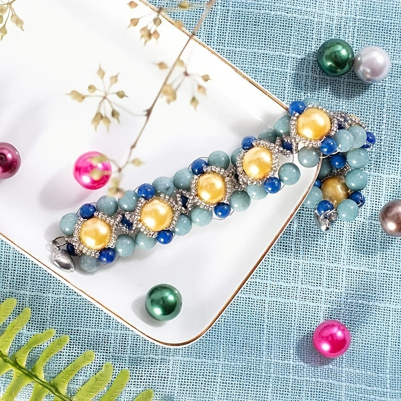 100pcs 6mm Acrylic Round Mermaid Pearl Spacer Beads for Jewelry Making