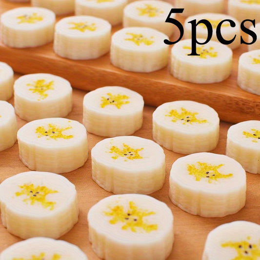 10pcs Mini Banana Chips Play Food Toy ABS Plastic Simulation DIY Crafts D