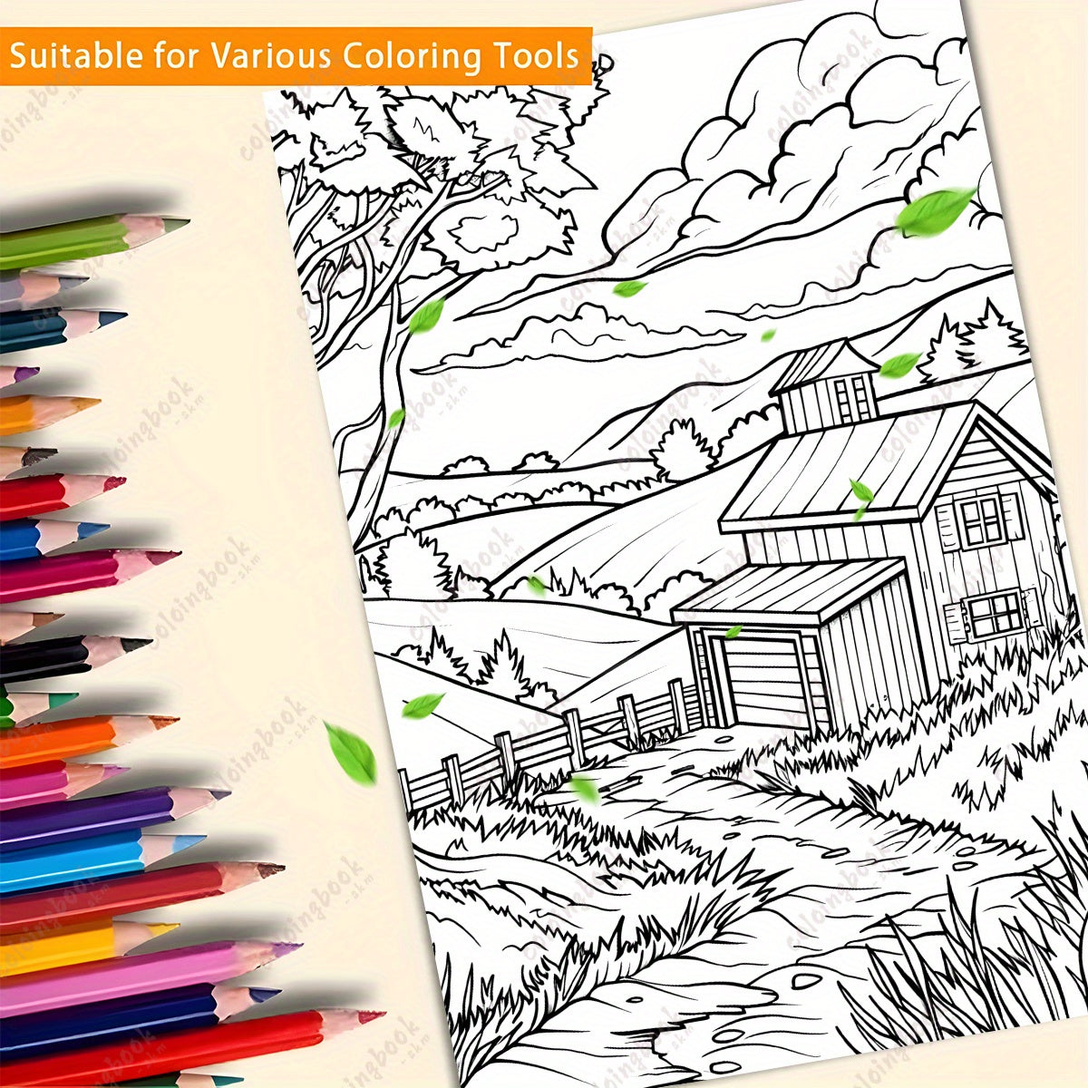 Peaceful Farm Coloring Book - Perfect Valentine's Gift - Ideal for Adults