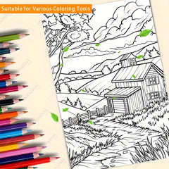 Peaceful Farm Coloring Book - Perfect Valentine's Gift - Ideal for Adults