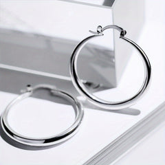 Golden Big Circle Hoop Earrings 18K Plated Jewelry For Women