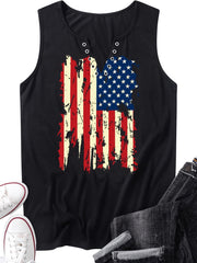 Print V Neck Tank Top for Women