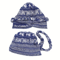 Boho Print Braided Turban Cap Vintage Pre-tied Bonnet Head Wrap Head Scarf