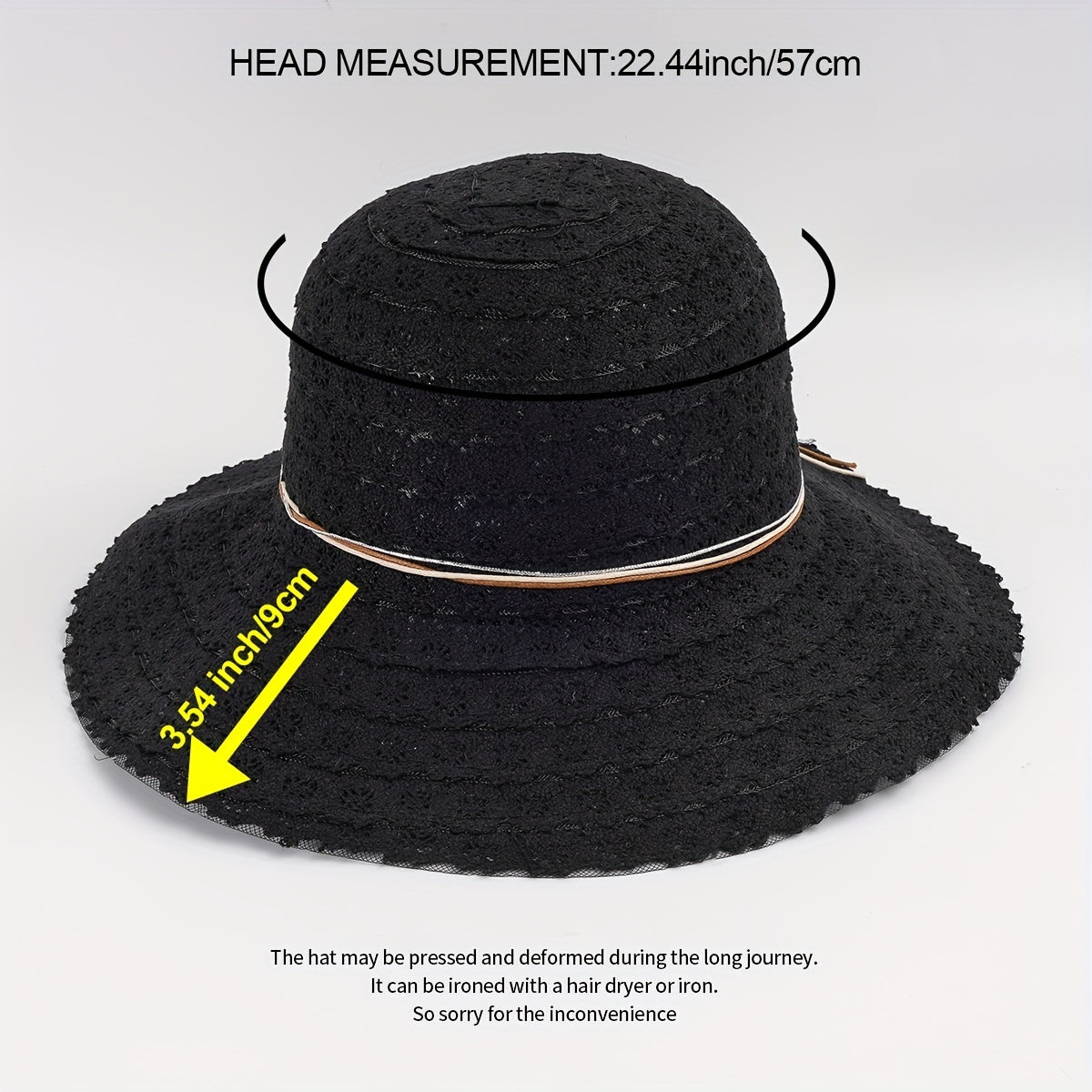 Lace Sun Hat Wide Brim Foldable Beach Hats For Women