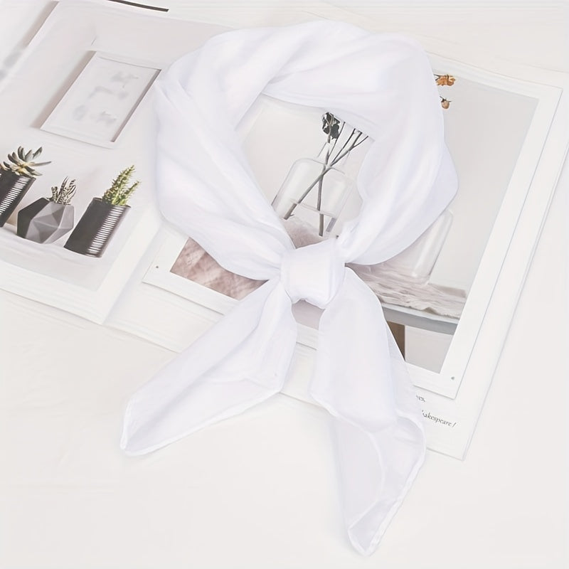 Plain Chiffon Neckerchief Bandana Shawl Scarf Head Wrap