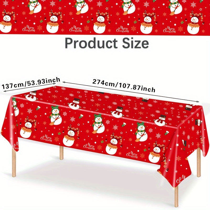 1pc Christmas Santa Claus Snowman Disposable Party Decoration Tablecloth
