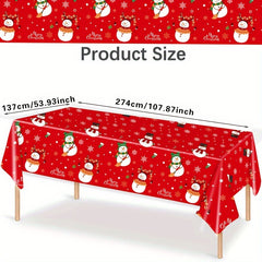 1pc Christmas Santa Claus Snowman Disposable Party Decoration Tablecloth