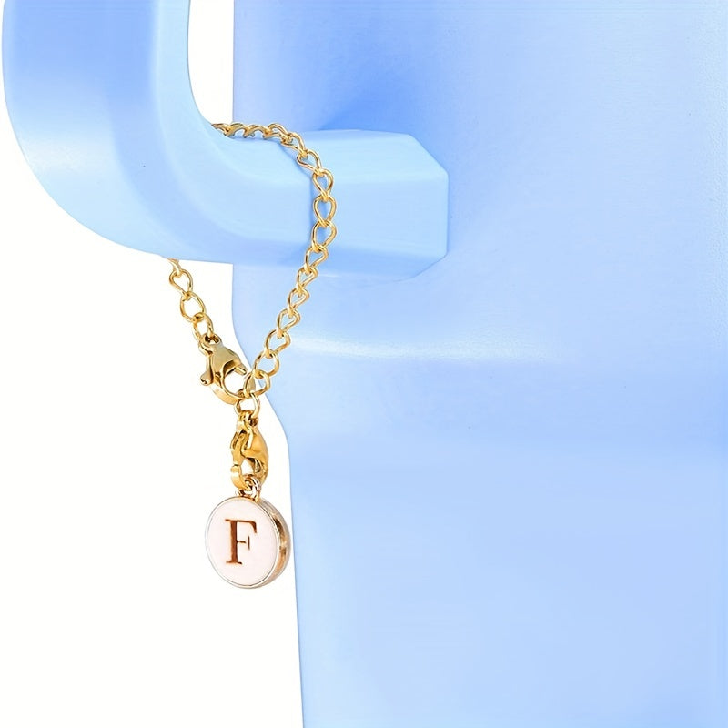 2pcs Letter Charm for Tumbler Cup Decoration Pendant Chain, Initial Accessories