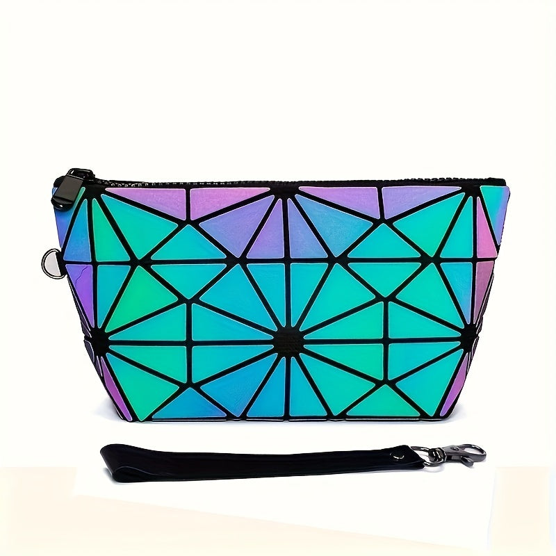 Geometric Luminous Purse Makeup Bag Handbag Roomy Cosmetic Bag Evening Bag