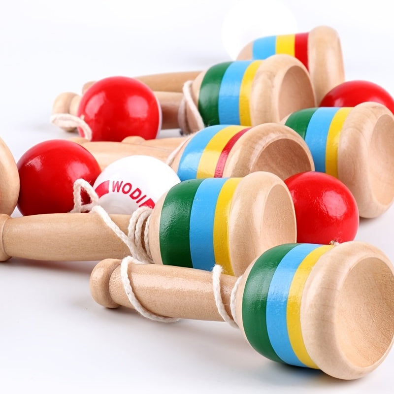 Wooden Kendama Cup Toy Red Improve Coordination Reflexes Exercise Brain