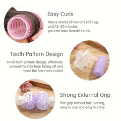 Self Adhesive Hair Rollers for Bangs and Curls, Easy to Use Hair Curling Tool